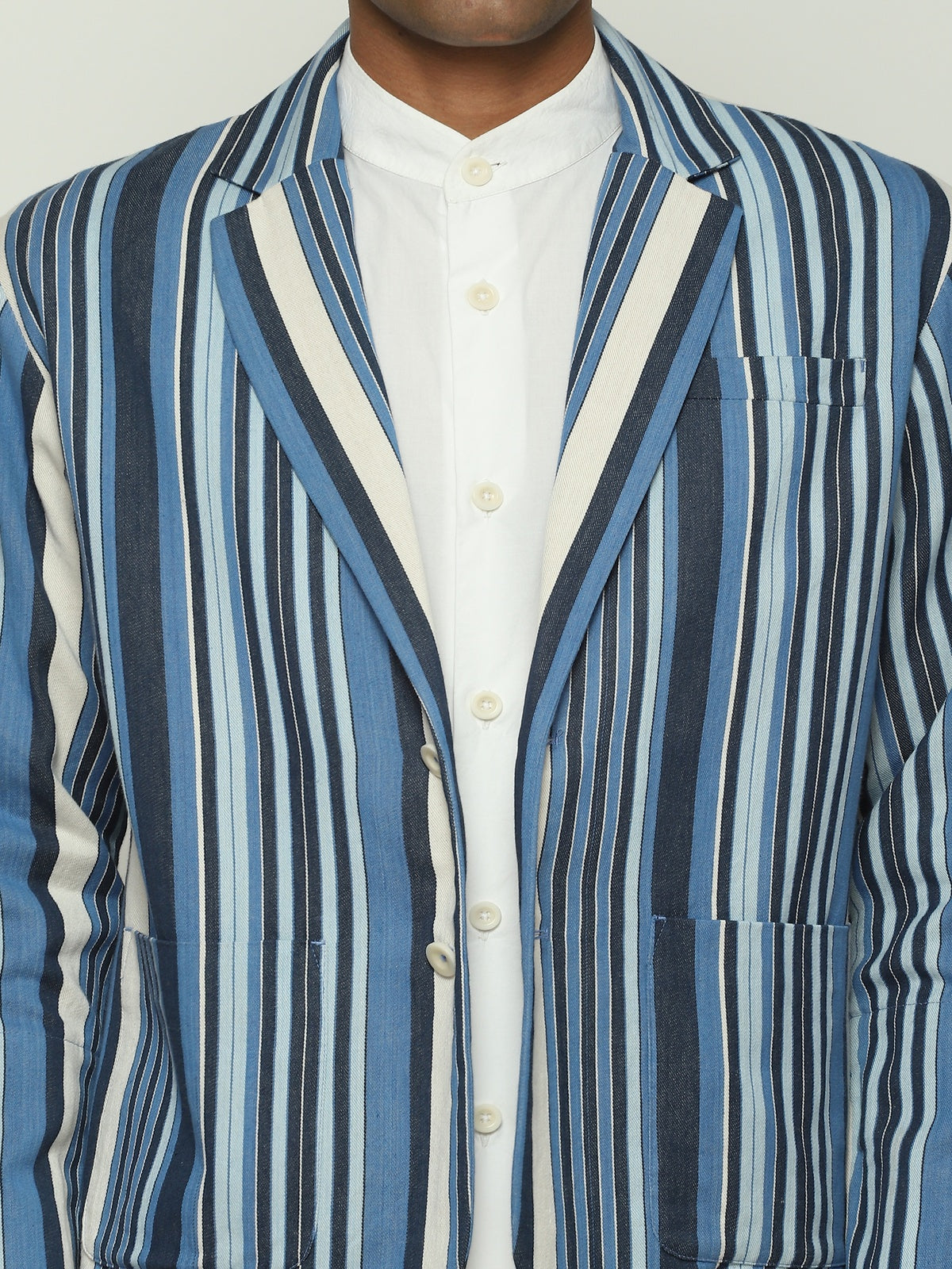 Woven Indigo Stripes Jacket