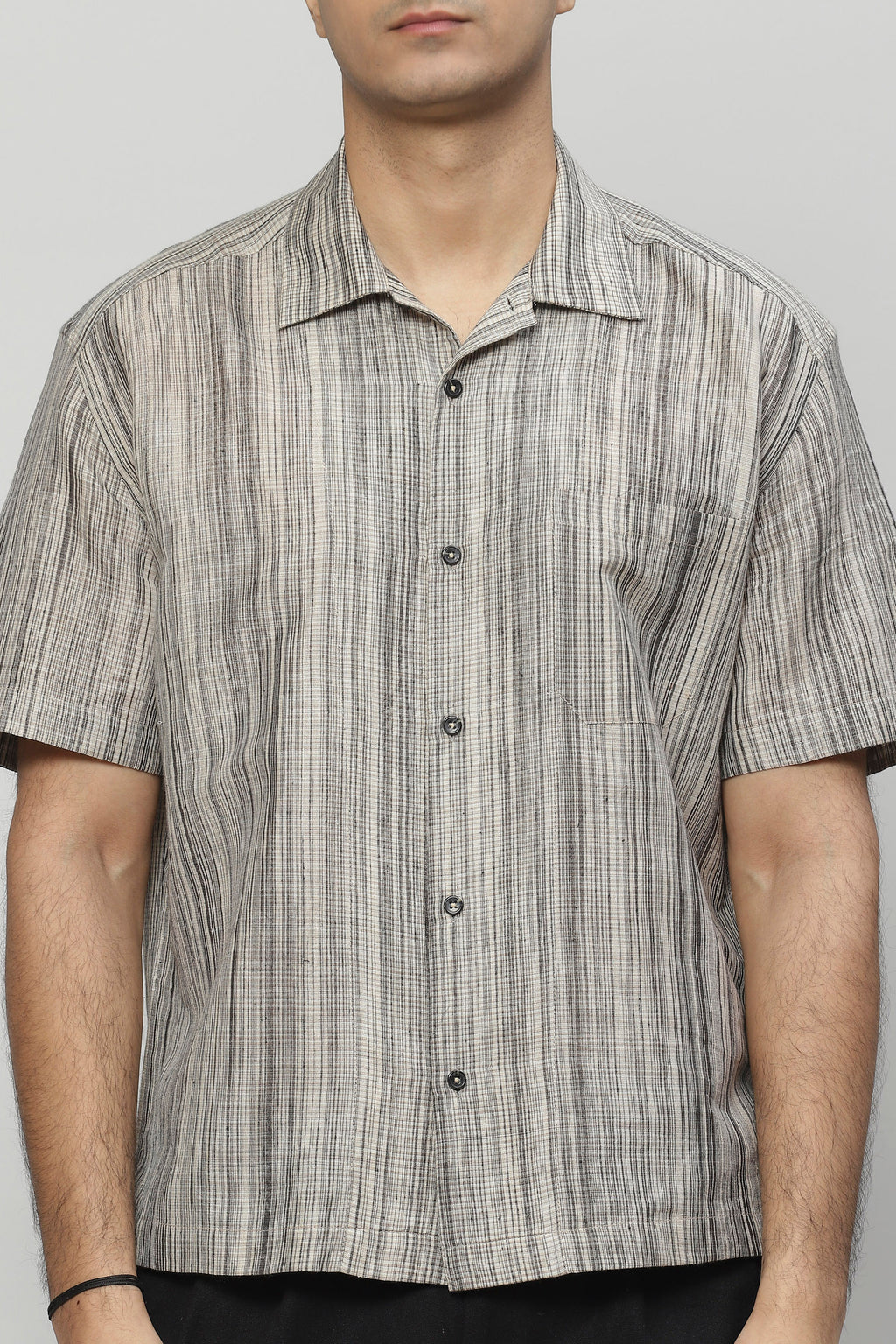 Space Dyed Handspun Handwoven Tencel Cotton Shirt