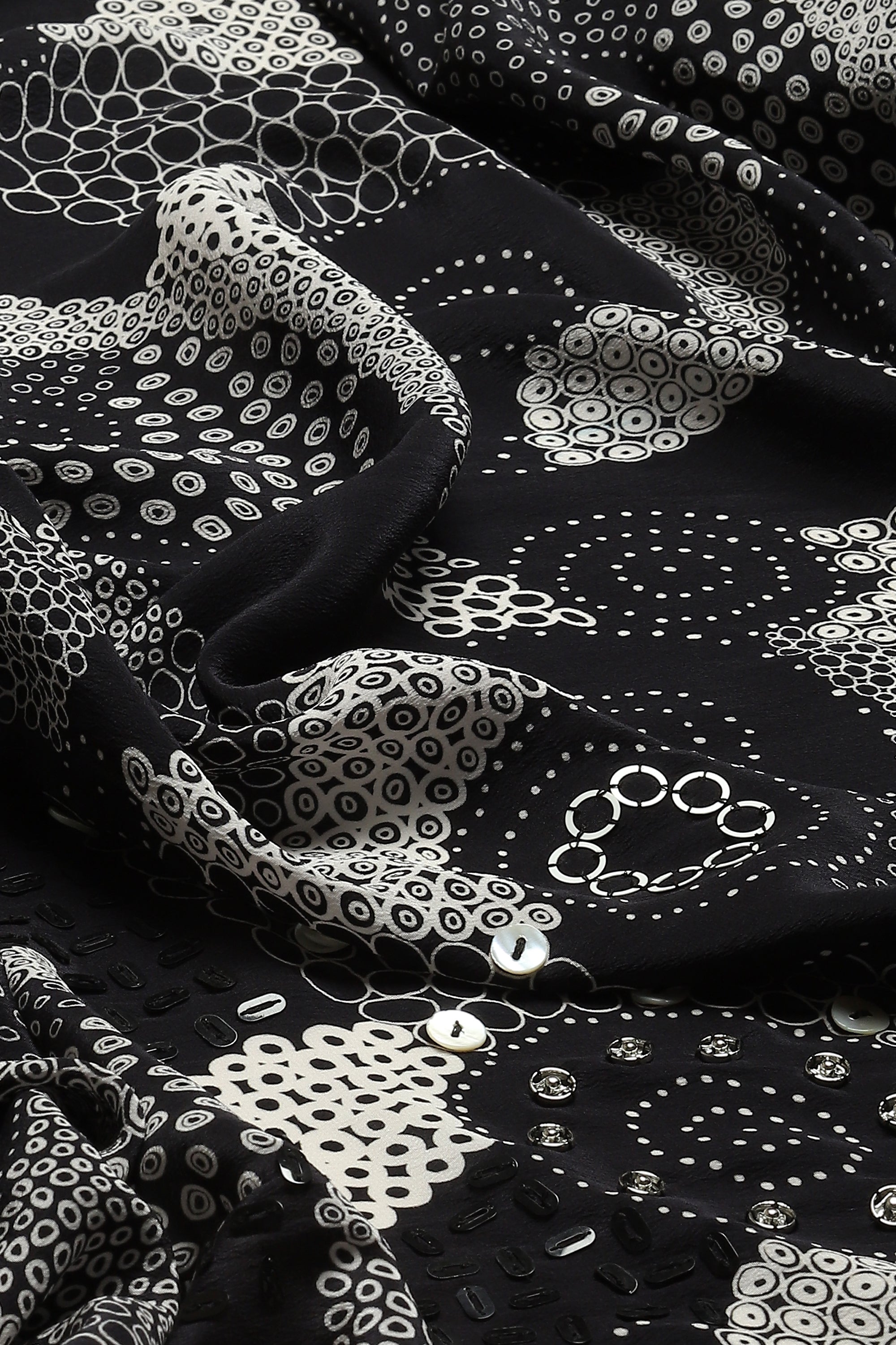 Multi Dots Black Sari