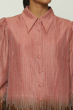 Ombre Crewel Embroidery Shirt