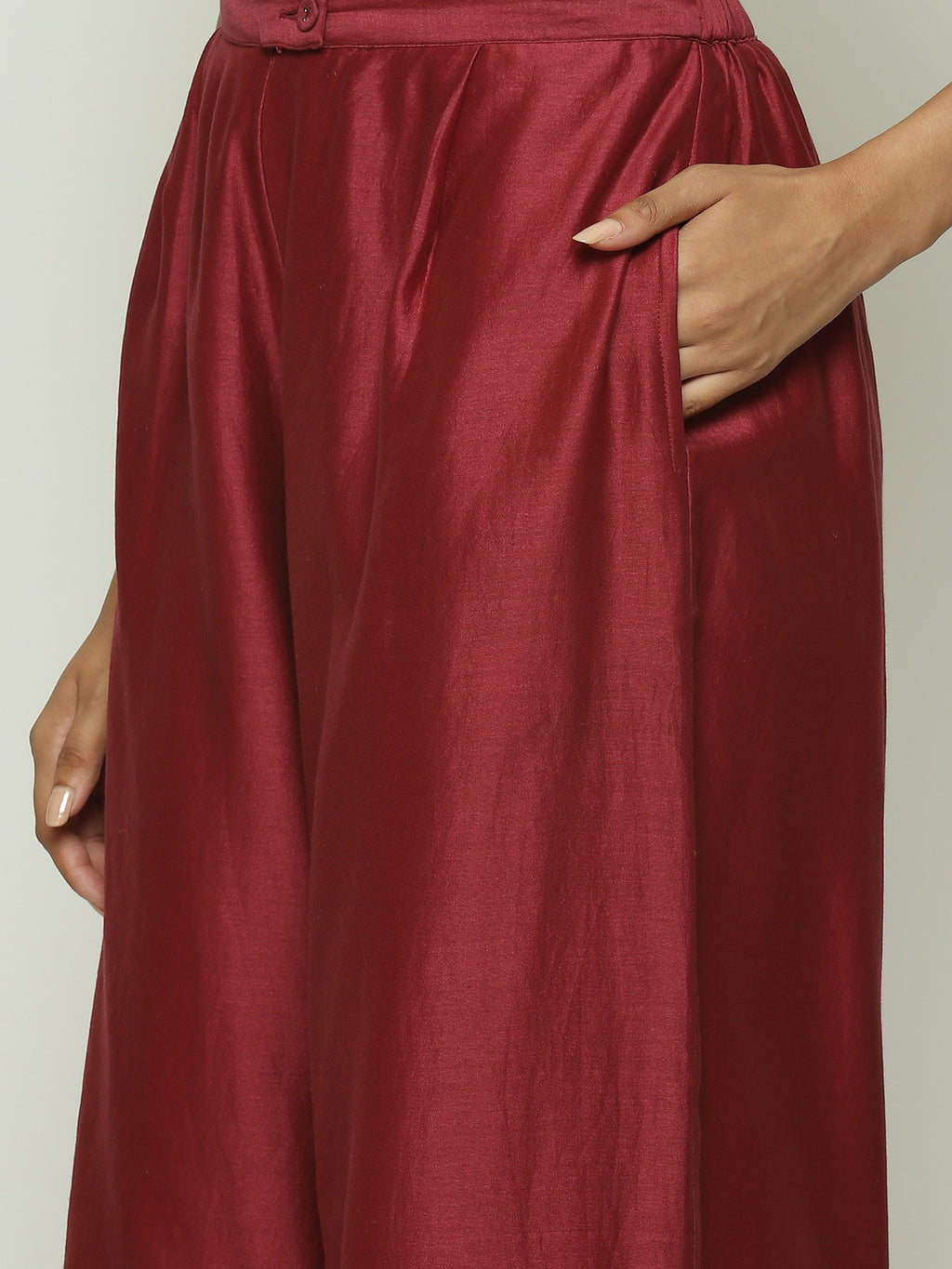 Basic Solid Chanderi Madder Pant