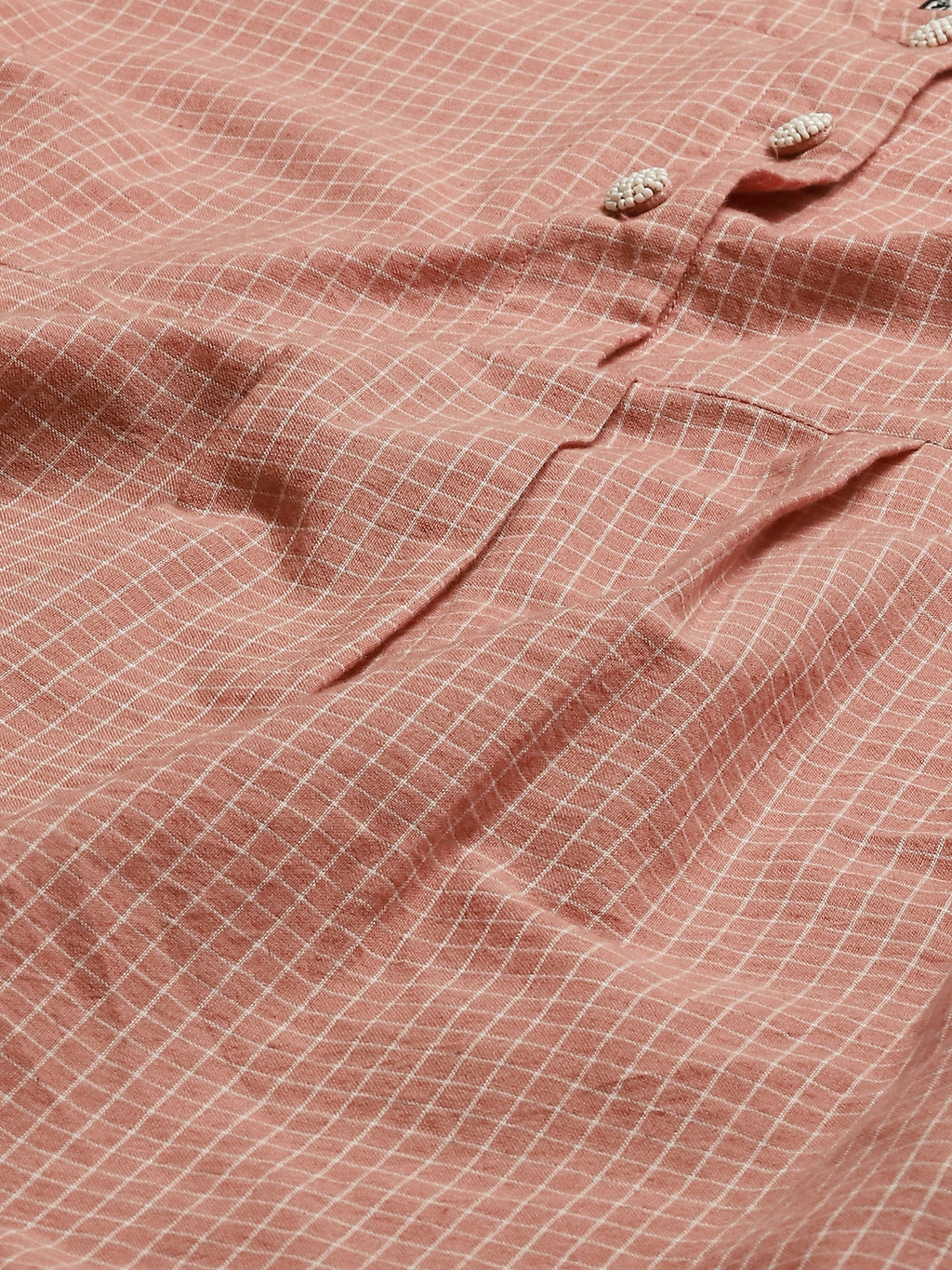 Chettinad Checks Redwood Dress