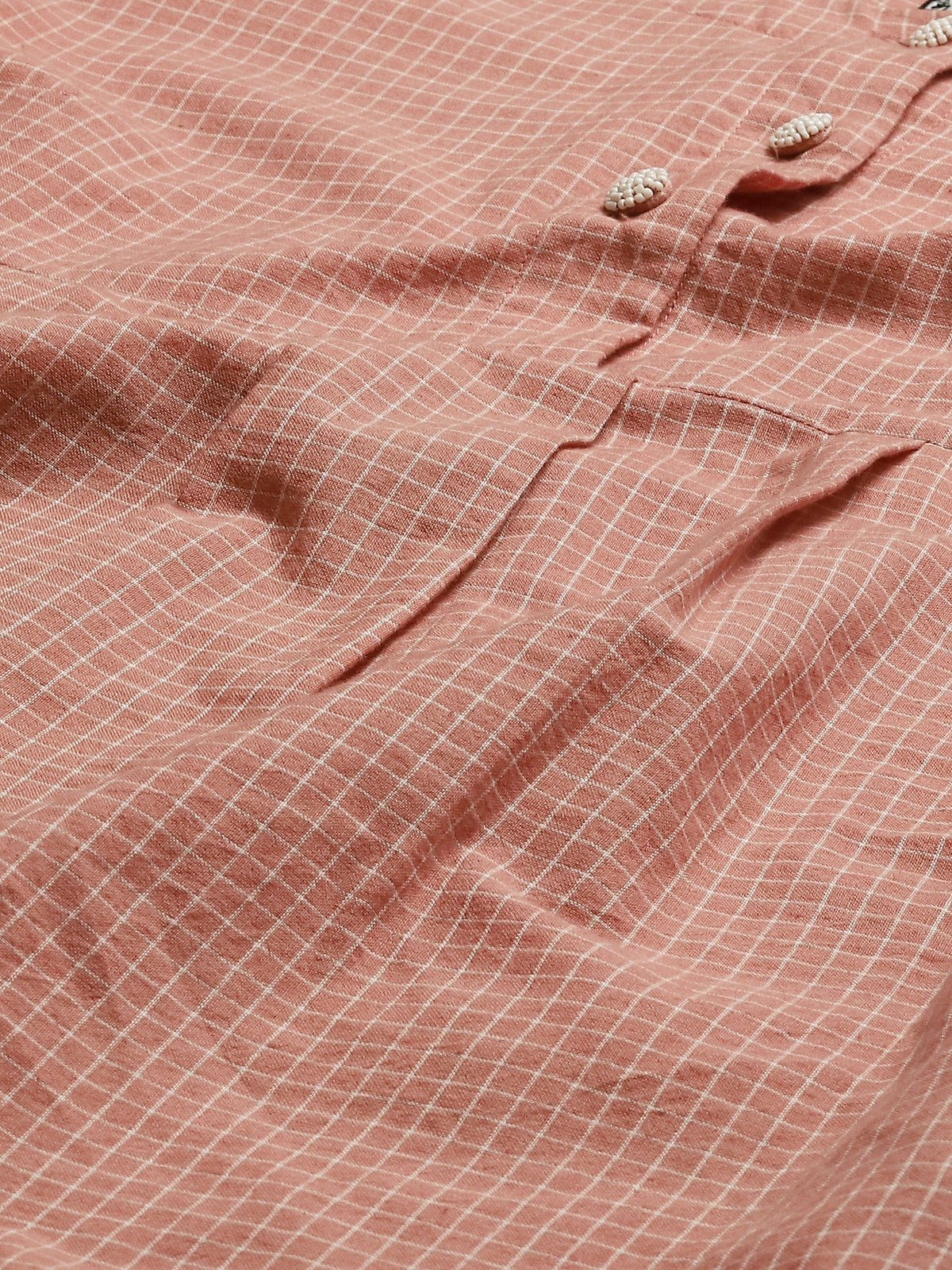 Chettinad Checks Redwood Dress