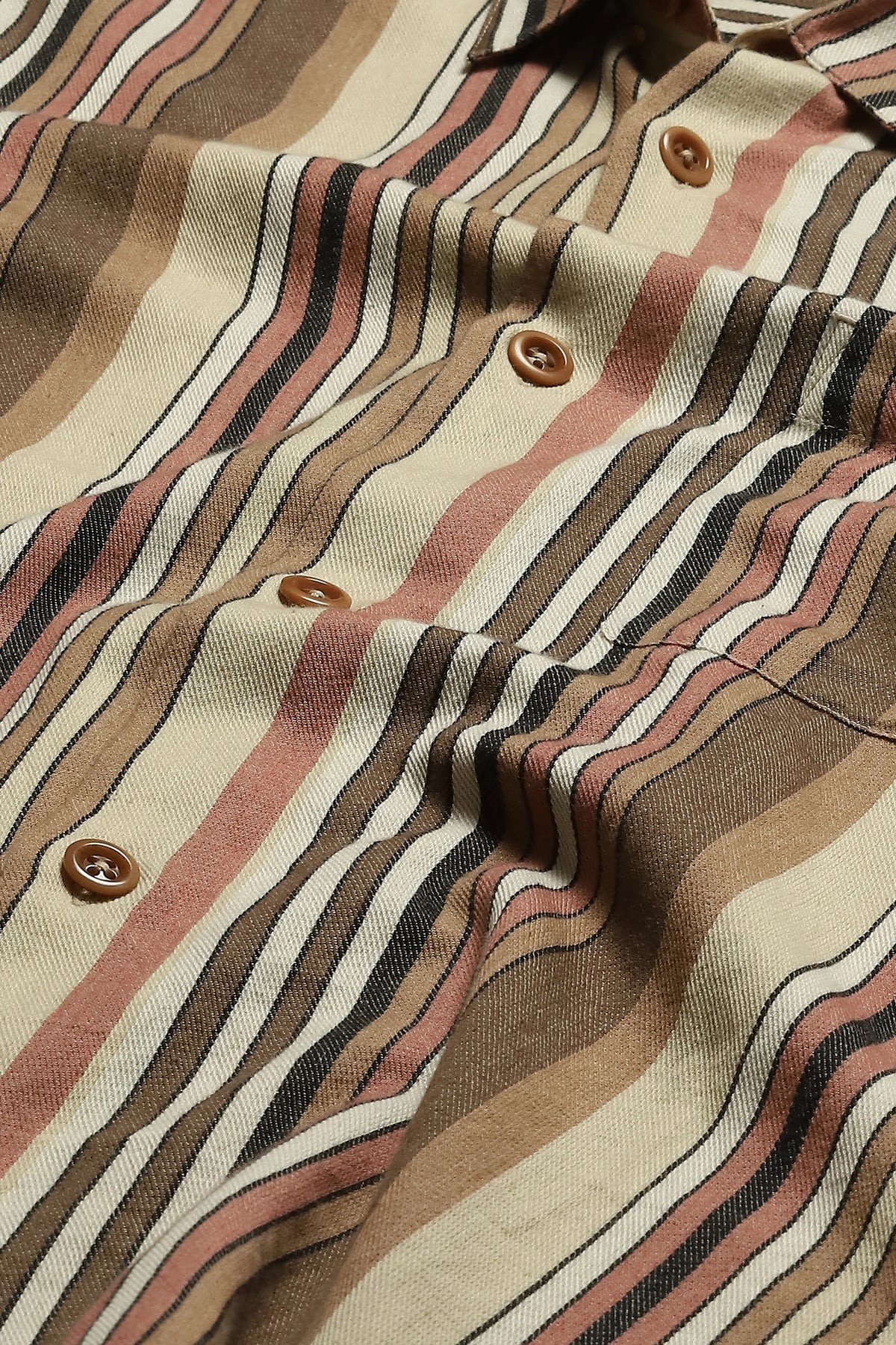 Woven Neutral Stripes Shirt