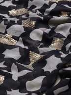 Symbol Print  & Sequins Tapered Pant