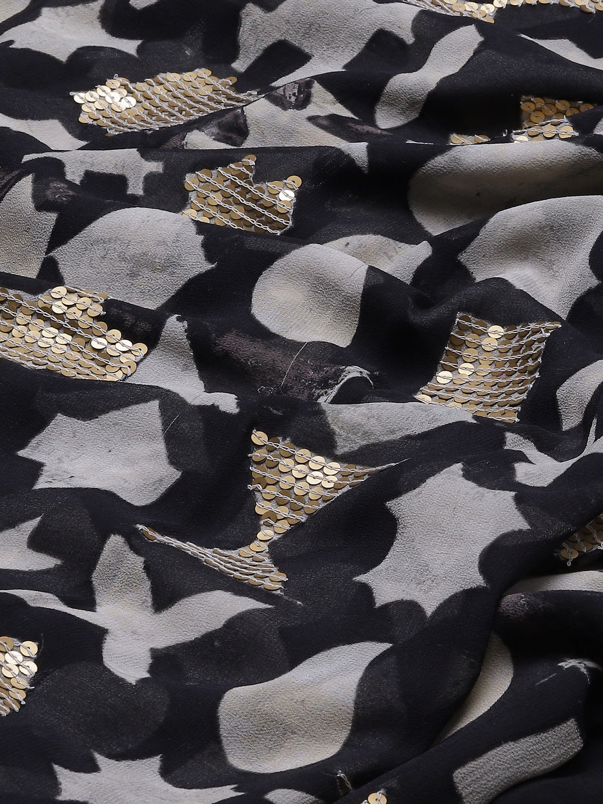 Symbol Print  & Sequins Tapered Pant
