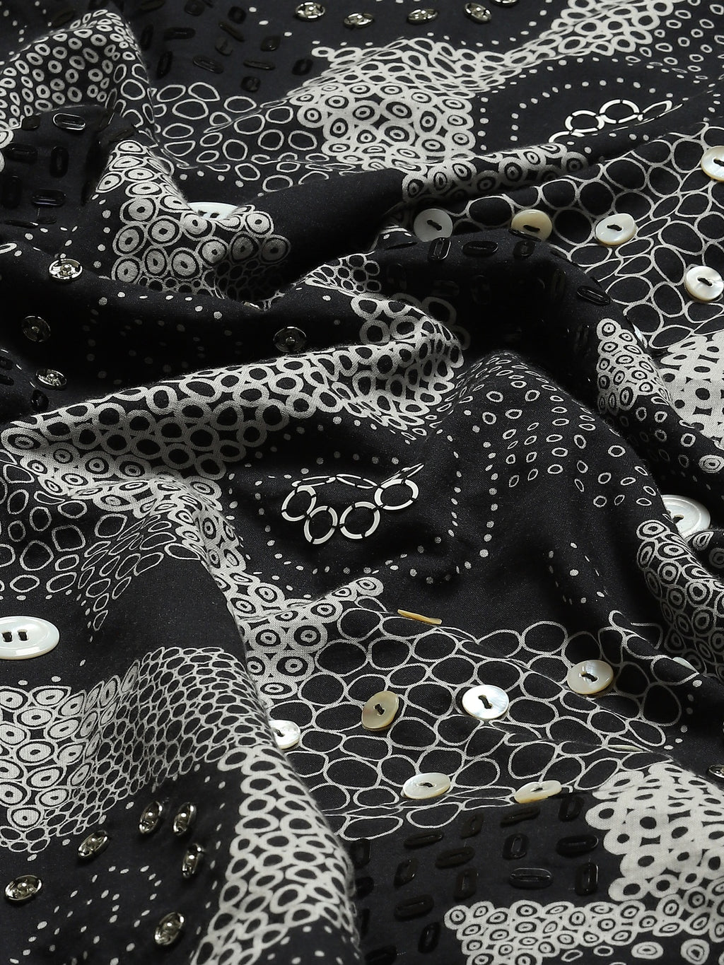Multi Dots Black Dress