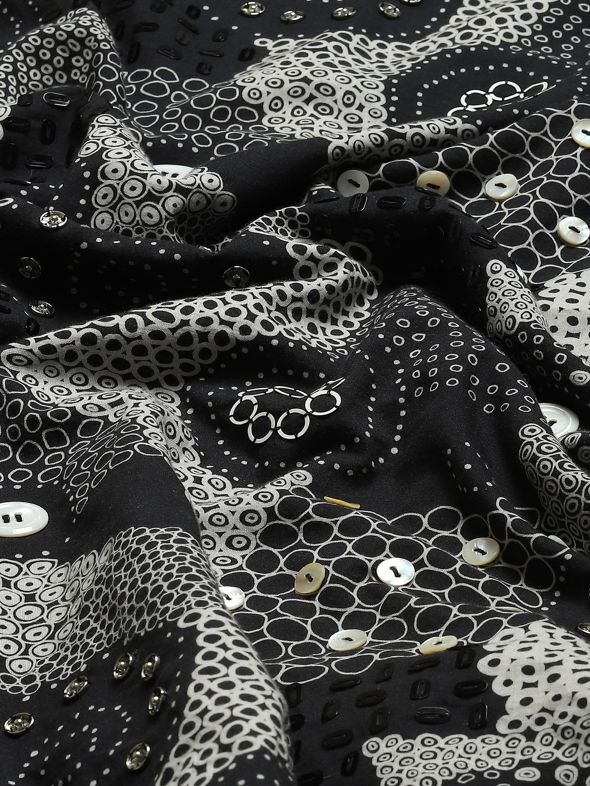Multi Dots Black Dress