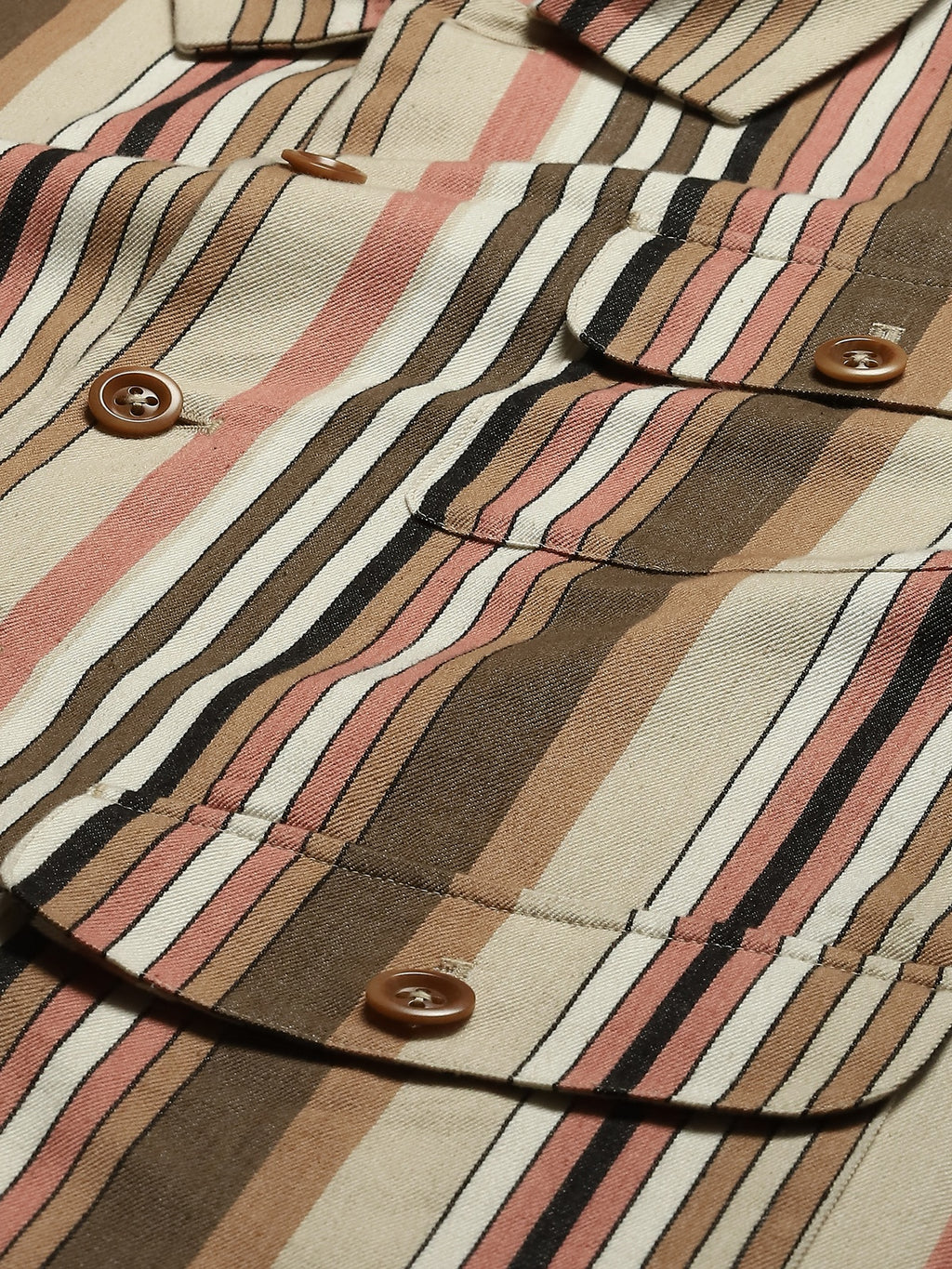 Woven Neutral Stripes Jacket