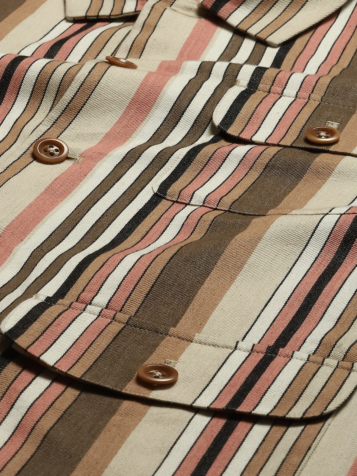 Woven Neutral Stripes Jacket