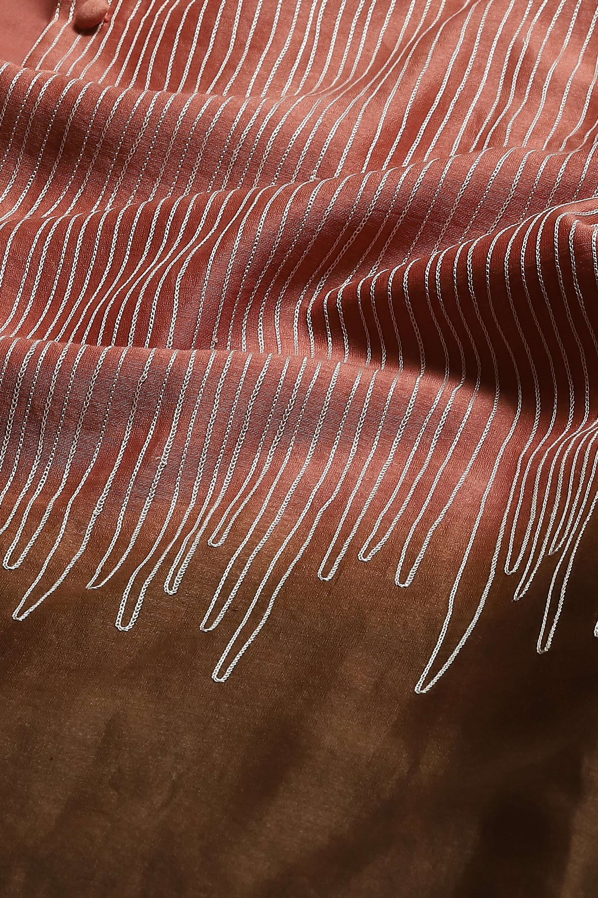 Ombre Crewel Embroidery Shirt