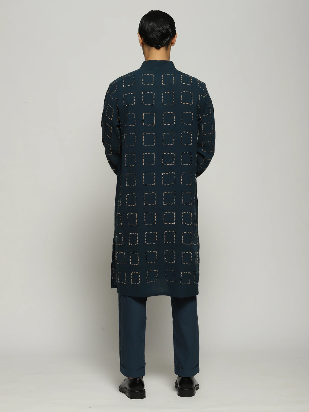 Tussar Checks Long Kurta