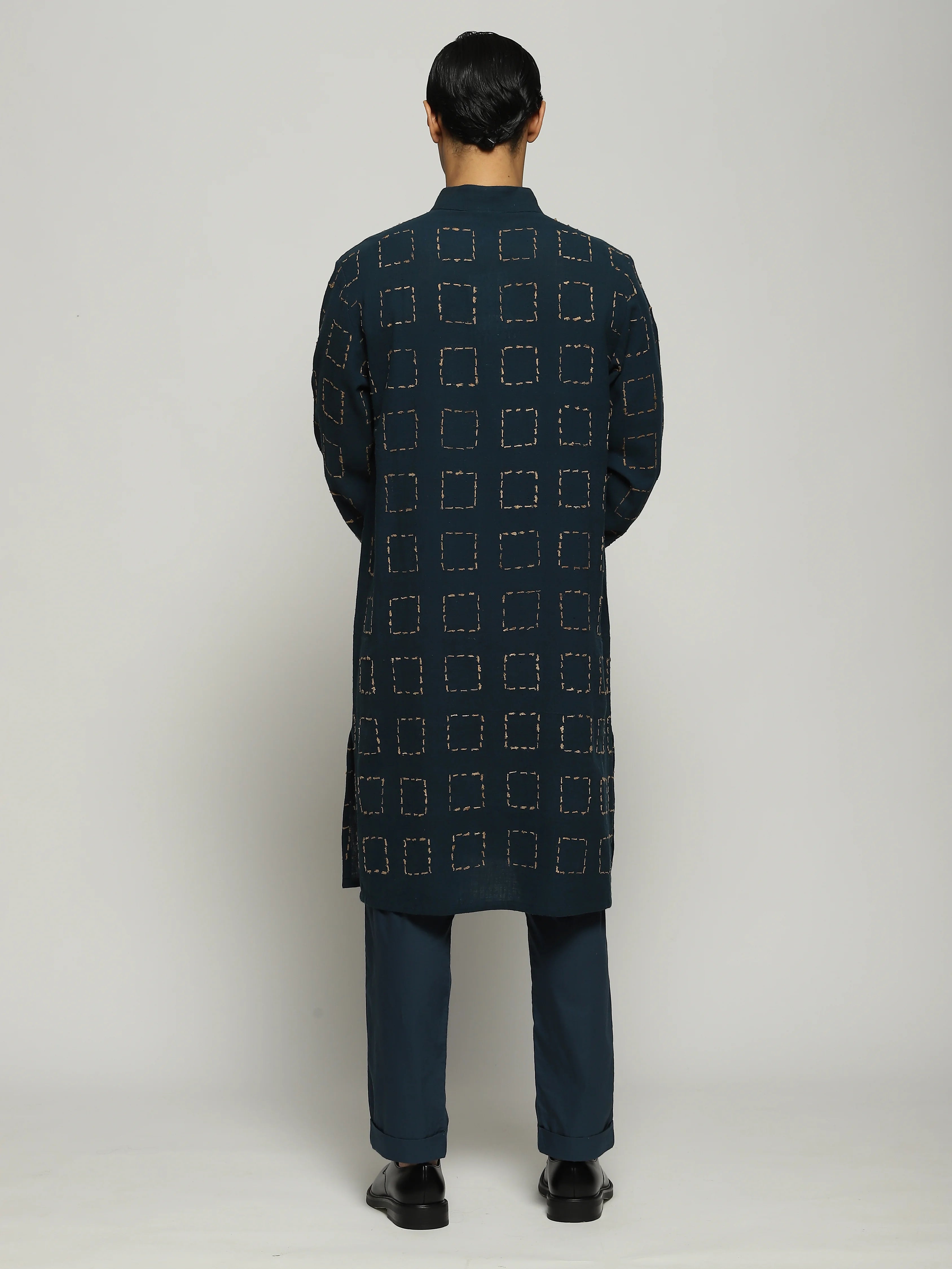 Tussar Checks Long Kurta