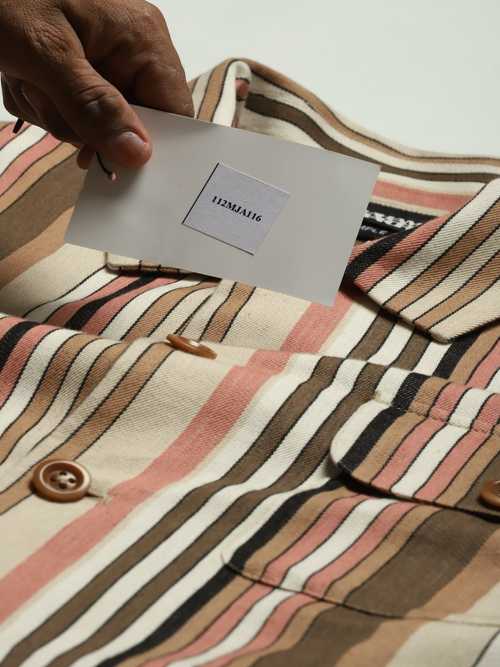 Woven Neutral Stripes Jacket