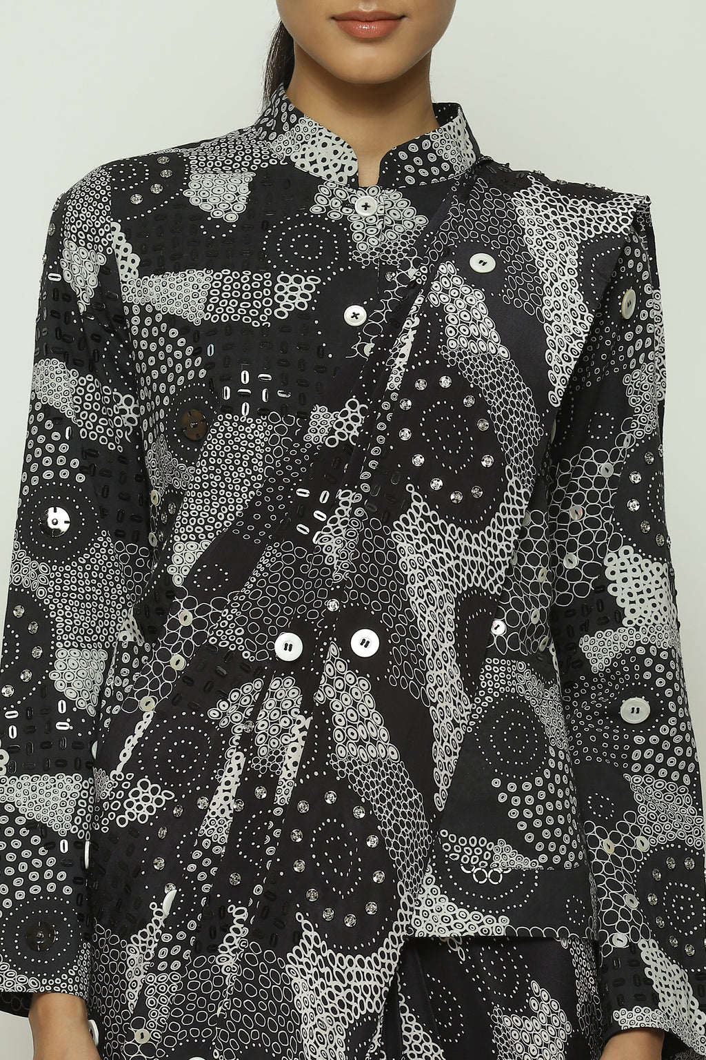 Multi Dots Black Sari