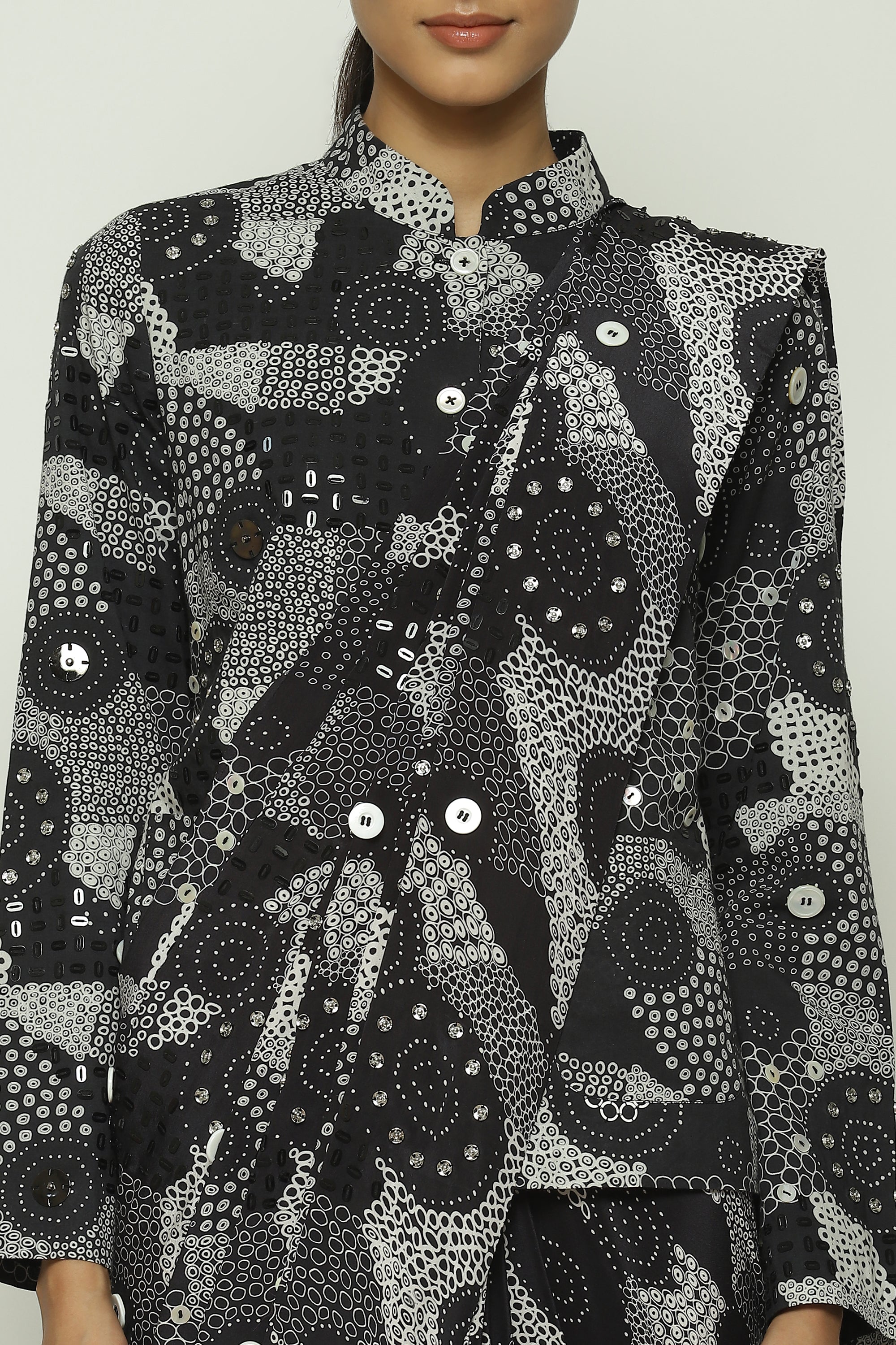 Multi Dots Black Sari